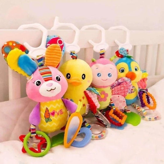 Stroller Hanging Toys $21.37 Dana Fashion Color: Butterfly Toys & Hobbies Material: Polyester Fibers Product Filling： PP Cotton Dimensions: Bird :20 x 27 x 8 cm Bunny :11 x 32 x 8 cm Duckling: 14 x 26 x 9 cm Butterfly :19 x 24 x 7 cm