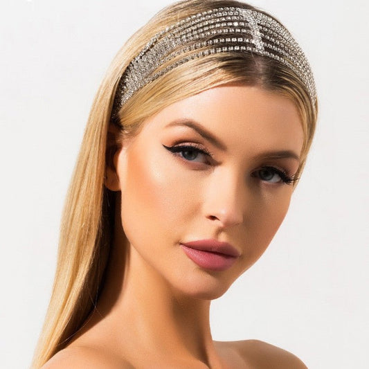Style Princess Elastic Multi Layered Rhinestone Hair Band Headwear Holiday Gift Hair Accessories $19.00 Dana Fashion Color: Gold Women's Accessories Product information: Material: Crystal Types: hair bands and headbands Style: Women's Shape: Heart shaped