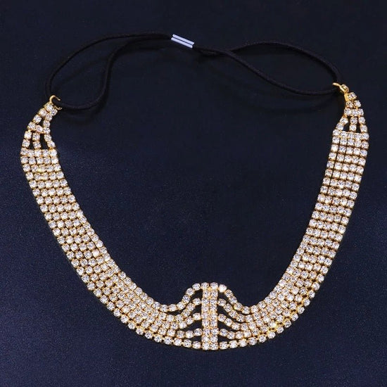 Style Princess Elastic Multi Layered Rhinestone Hair Band Headwear Holiday Gift Hair Accessories $19.00 Dana Fashion Color: Gold Women's Accessories Product information: Material: Crystal Types: hair bands and headbands Style: Women's Shape: Heart shaped