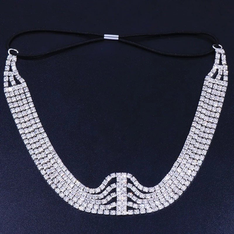 Style Princess Elastic Multi Layered Rhinestone Hair Band Headwear Holiday Gift Hair Accessories $19.00 Dana Fashion Color: Silver Women's Accessories Product information: Material: Crystal Types: hair bands and headbands Style: Women's Shape: Heart shape