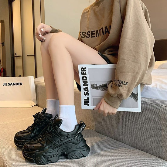 Stylish Height Increasing Trendy Sports Casual Shoes $60.50 Dana Fashion Color: Beige Size: 35 Women's shoes Product information: [Name]: women's fashion shoes [Color]: black/beige/khaki [Eye height]: about 5CM [Business crystal size]: 35-40 [Sole materia