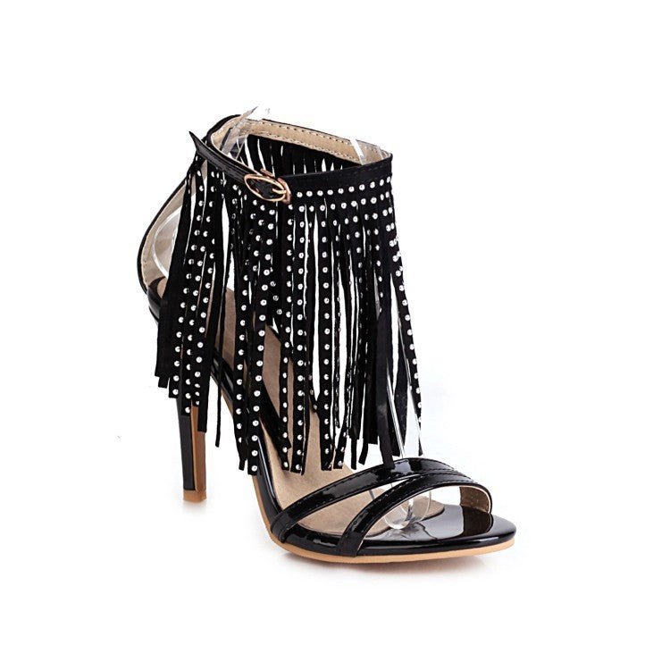 Su High Heels Sandals Women's Shoes $55.97 Dana Fashion Color: Black Size: 32 Women's shoes Product information: Toe holder shape: round head Color: black, white, blue Shoe Upper material: Matte Size: 45,33,34,35,36,37,38,39,40,41,42,43,44,46,32,47,48,49,