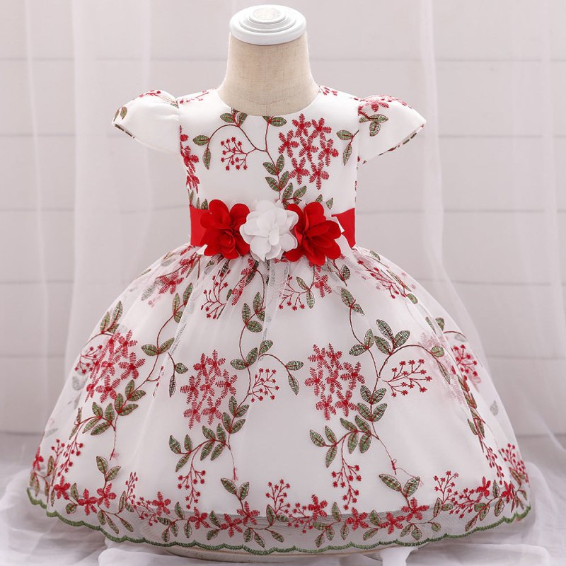 summer children's clothing new baby birthday party wedding dress skirt girls fluffy dress $28.63 Dana Fashion Color: Red Height: 60cm Baby Clothing Product Category: Children's dress Suitable for ages: infants and young children (1~3 years old, 80~100cm)
