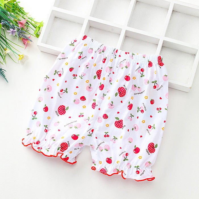 Summer Children's Cotton Thin Lace Bloomers $10.84 Dana Fashion Color: Apple Size: L Baby Clothing Product information: Fabric name: Knitted Safety level: Class A Main fabric composition: cotton Suitable age group: infants (1~3 years old, 80~100cm) Whethe