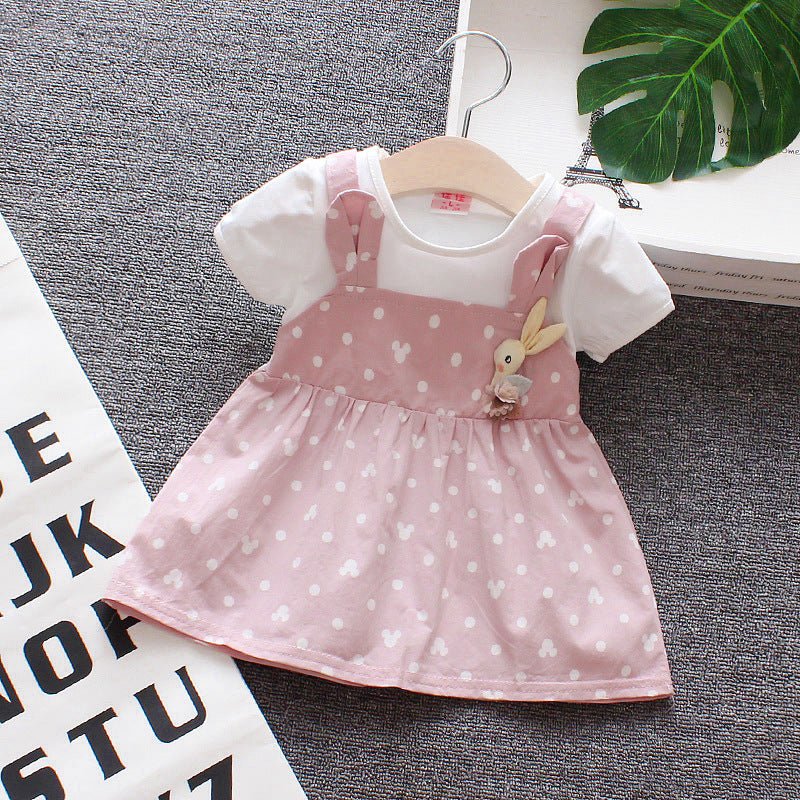 Summer Cute Cartoon Baby Princess Birthday Party Mesh Dresses $25.11 Dana Fashion Color: Pink white Size: 100 Baby Clothing Product Information： Main fabric composition: cotton Main fabric ingredient content: cotton Skirt category: dress Style: princess F