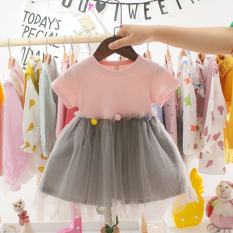 Summer Cute Cartoon Baby Princess Birthday Party Mesh Dresses $26.10 Dana Fashion Color: Pink B Size: 100 Baby Clothing Product Information： Main fabric composition: cotton Main fabric ingredient content: cotton Skirt category: dress Style: princess Fabri
