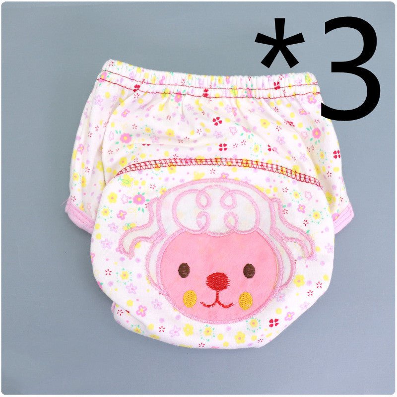 Summer Embroidered Baby Cotton Learning Pants Diaper Pocket Waterproof Training Pants Leak-Proof Breathable Bread Pants $21.01 Dana Fashion Color: 3pcs Sheep style: 100 yards Baby & Mother Product information: Product specifications: 80,90,100 yards. Prod