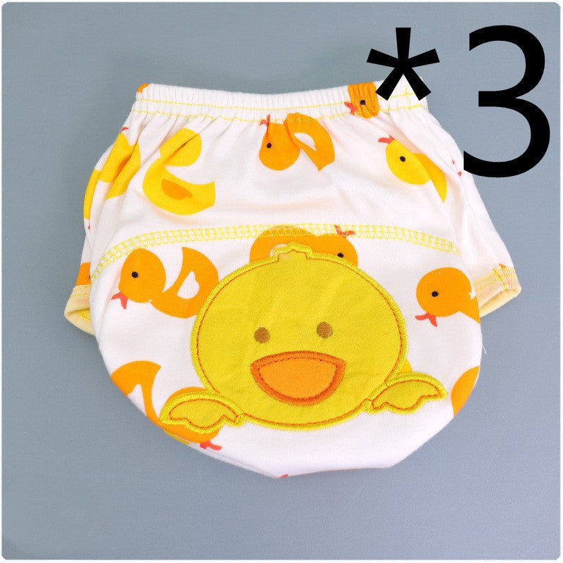 Summer Embroidered Baby Cotton Learning Pants Diaper Pocket Waterproof Training Pants Leak-Proof Breathable Bread Pants $21.32 Dana Fashion Color: 3pcs Duck style: 100 yards Baby & Mother Product information: Product specifications: 80,90,100 yards. Produ