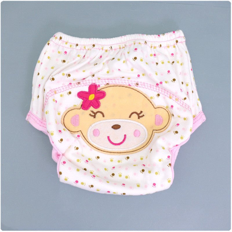 Summer Embroidered Baby Cotton Learning Pants Diaper Pocket Waterproof Training Pants Leak-Proof Breathable Bread Pants $9.59 Dana Fashion Color: Monkey style: 100 yards Baby & Mother Product information: Product specifications: 80,90,100 yards. Product c