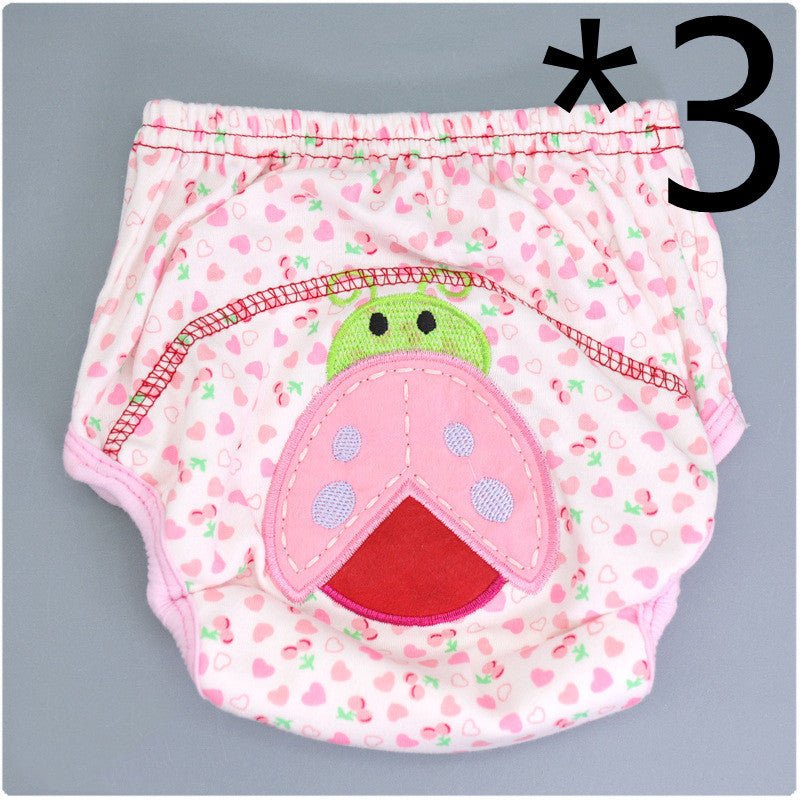 Summer Embroidered Baby Cotton Learning Pants Diaper Pocket Waterproof Training Pants Leak-Proof Breathable Bread Pants $21.01 Dana Fashion Color: 3pcs Ladybug style: 100 yards Baby & Mother Product information: Product specifications: 80,90,100 yards. Pr