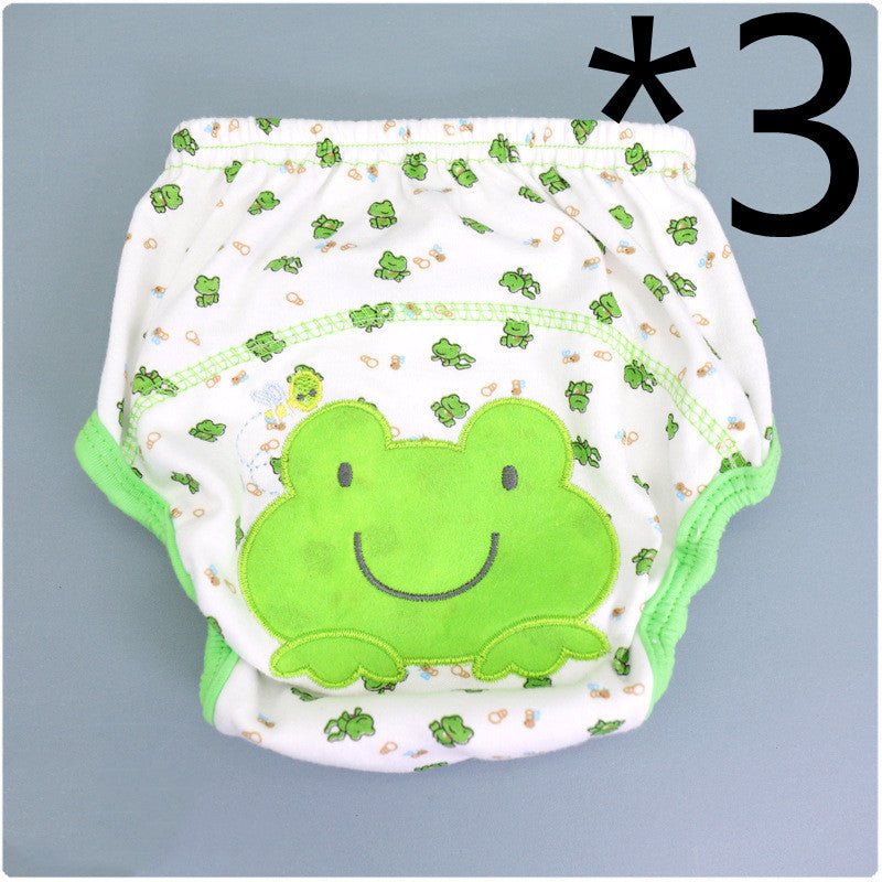 Summer Embroidered Baby Cotton Learning Pants Diaper Pocket Waterproof Training Pants Leak-Proof Breathable Bread Pants $21.01 Dana Fashion Color: 3pcs Frog style: 100 yards Baby & Mother Product information: Product specifications: 80,90,100 yards. Produ