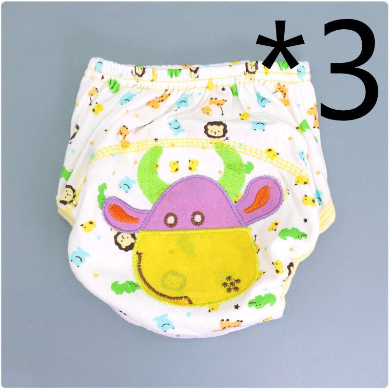 Summer Embroidered Baby Cotton Learning Pants Diaper Pocket Waterproof Training Pants Leak-Proof Breathable Bread Pants $21.01 Dana Fashion Color: 3pcs Cows style: 100 yards Baby & Mother Product information: Product specifications: 80,90,100 yards. Produ