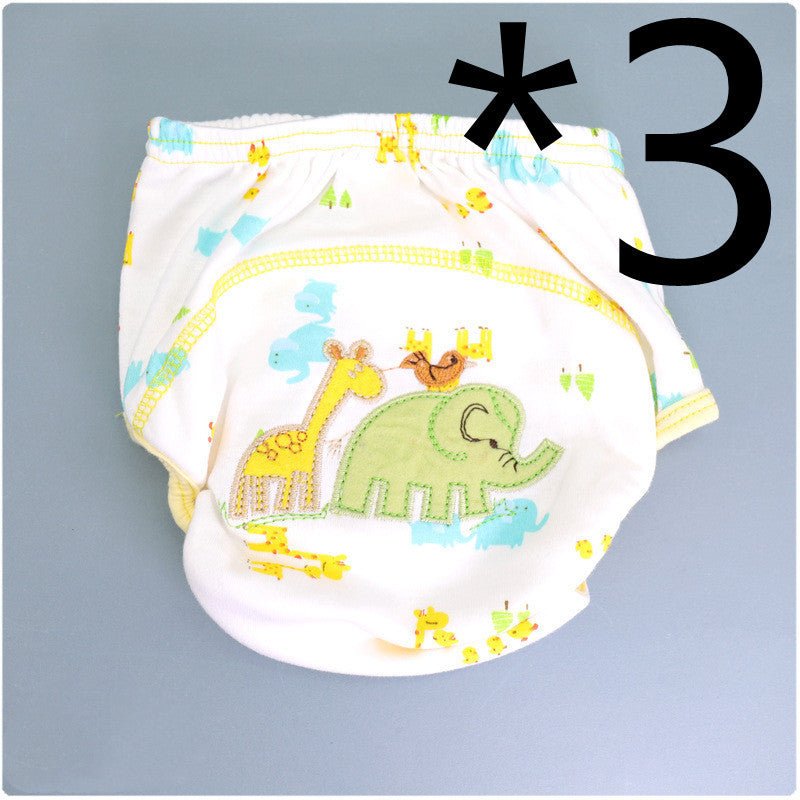 Summer Embroidered Baby Cotton Learning Pants Diaper Pocket Waterproof Training Pants Leak-Proof Breathable Bread Pants $21.01 Dana Fashion Color: 3pcs Elephant style: 100 yards Baby & Mother Product information: Product specifications: 80,90,100 yards. P