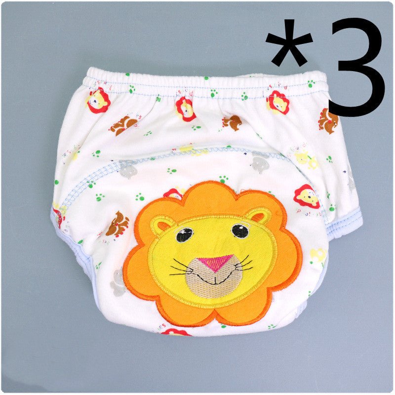Summer Embroidered Baby Cotton Learning Pants Diaper Pocket Waterproof Training Pants Leak-Proof Breathable Bread Pants $21.01 Dana Fashion Color: 3pcs lion style: 100 yards Baby & Mother Product information: Product specifications: 80,90,100 yards. Produ