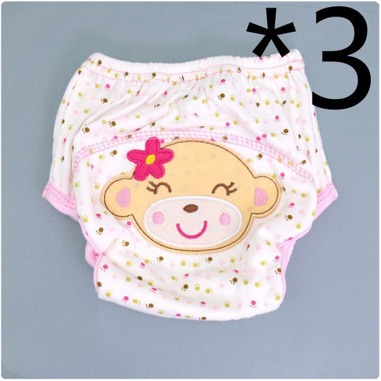 Summer Embroidered Baby Cotton Learning Pants Diaper Pocket Waterproof Training Pants Leak-Proof Breathable Bread Pants $21.01 Dana Fashion Color: 3pcs Monkey style: 100 yards Baby & Mother Product information: Product specifications: 80,90,100 yards. Pro