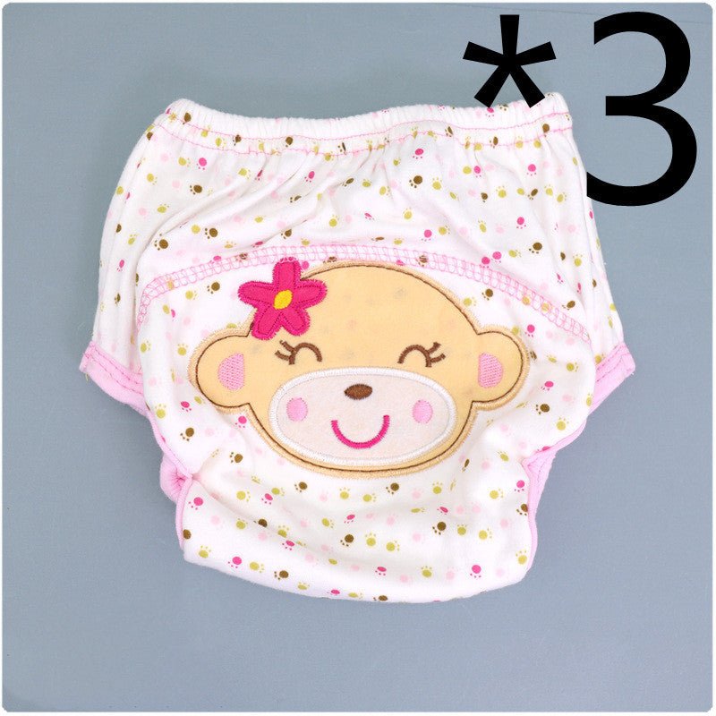 Summer Embroidered Baby Cotton Learning Pants Diaper Pocket Waterproof Training Pants Leak-Proof Breathable Bread Pants $21.01 Dana Fashion Color: 3pcs Monkey style: 100 yards Baby & Mother Product information: Product specifications: 80,90,100 yards. Pro