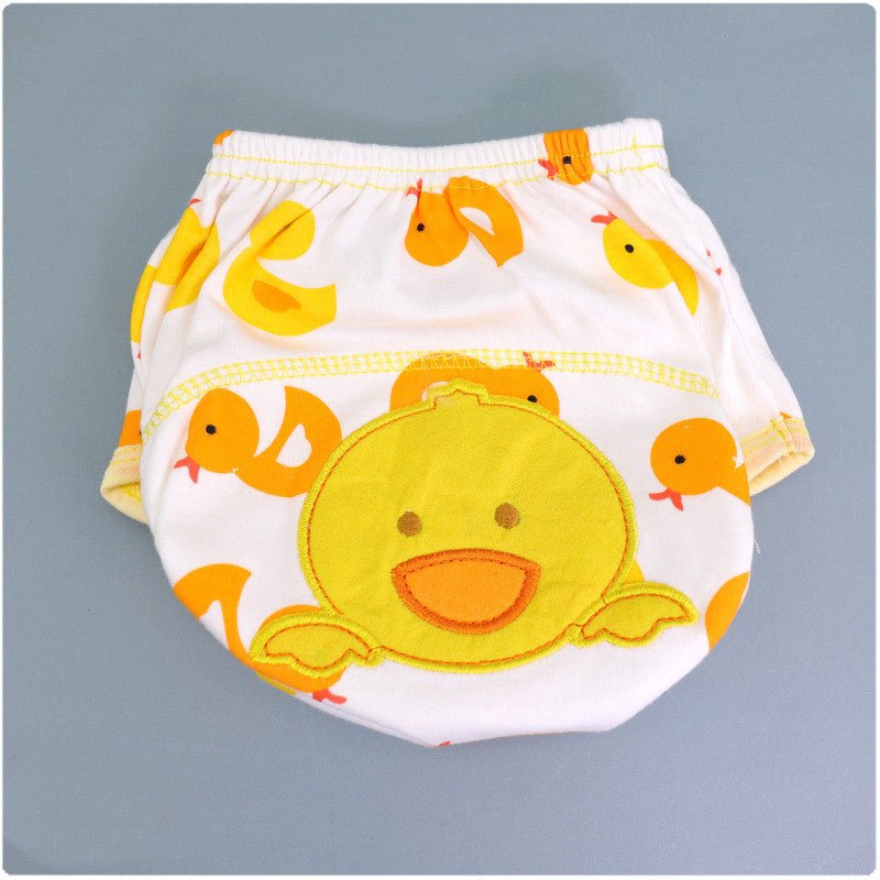 Summer Embroidered Baby Cotton Learning Pants Diaper Pocket Waterproof Training Pants Leak-Proof Breathable Bread Pants $9.59 Dana Fashion Color: Duck style: 100 yards Baby & Mother Product information: Product specifications: 80,90,100 yards. Product col