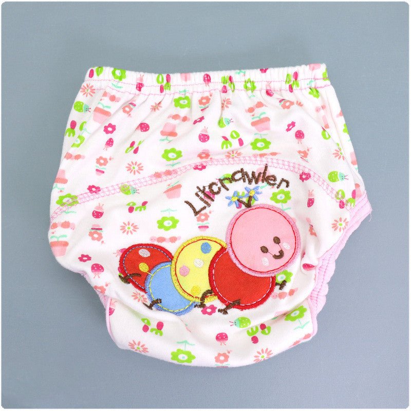 Summer Embroidered Baby Cotton Learning Pants Diaper Pocket Waterproof Training Pants Leak-Proof Breathable Bread Pants $9.59 Dana Fashion Color: Caterpillar style: 100 yards Baby & Mother Product information: Product specifications: 80,90,100 yards. Prod