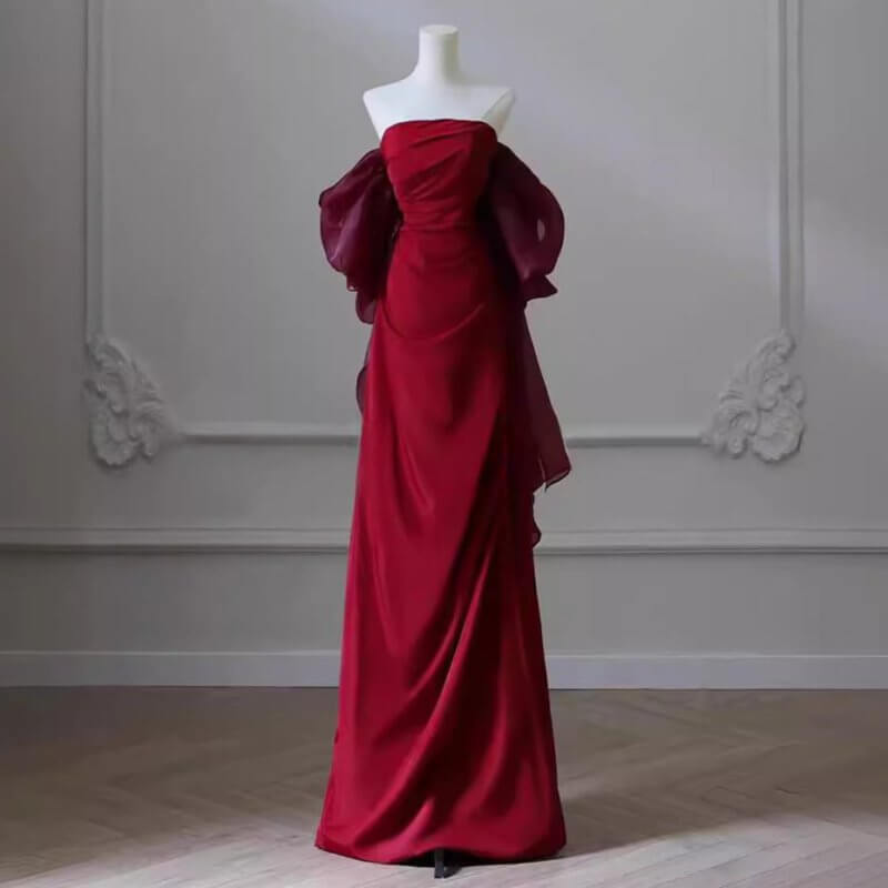 Summer Engagement Party Tube Top Simple $109.00 Dana Fashion Color: Wine Red Zipper Size: L Women's clothing Product information: Color: white (zipper), wine red (zipper) Sleeve type: sleeveless Waist type: high waist Size: XS,S,M,L,XL,XXL,XXXL Skirt leng