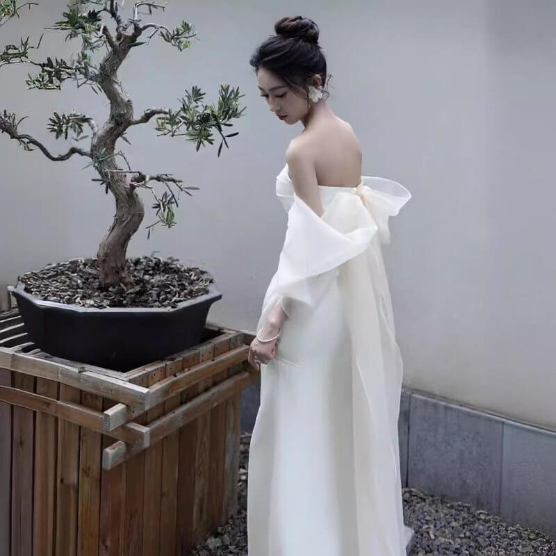 Summer Engagement Party Tube Top Simple $109.00 Dana Fashion Color: White Zipper Size: L Women's clothing Product information: Color: white (zipper), wine red (zipper) Sleeve type: sleeveless Waist type: high waist Size: XS,S,M,L,XL,XXL,XXXL Skirt length: