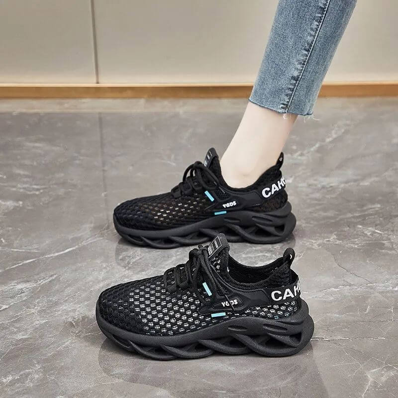 Summer Fly-knit Sneakers Versatile Mesh Breathable $22.90 Dana Fashion Color: Black Size: 36 Women's shoes Product information: Suitable site: plastic, floor, wild, hard ground, soil field, natural lawn, artificial grass Pattern: solid color Lining materi