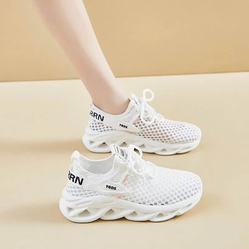 Summer Fly-knit Sneakers Versatile Mesh Breathable $22.90 Dana Fashion Color: Beige Size: 36 Women's shoes Product information: Suitable site: plastic, floor, wild, hard ground, soil field, natural lawn, artificial grass Pattern: solid color Lining materi