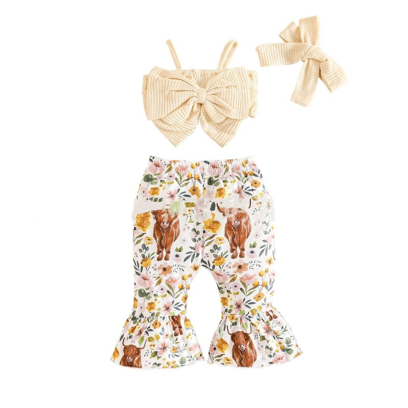 Summer New Sisters Outfit Bow Suspenders Short Top And Trousers Suit $19.65 Dana Fashion Color: Beige Suit Height: 100cm Baby Clothing Product information: Pattern: animal, solid color, flower Color: beige, light brown Suitable height: 80cm, 90cm, 100cm,