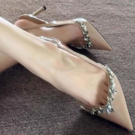 Summer One Word With Nude High Heels Pointed Rhinos Beautiful Temperament All Matching Sandals $18.19 Dana Fashion Color: Black 6CM upgrade Size: 35 Women's shoes Specifications: Upper material: PU High heel: (5cm-8cm) Sole material: PU Closing mode: foot