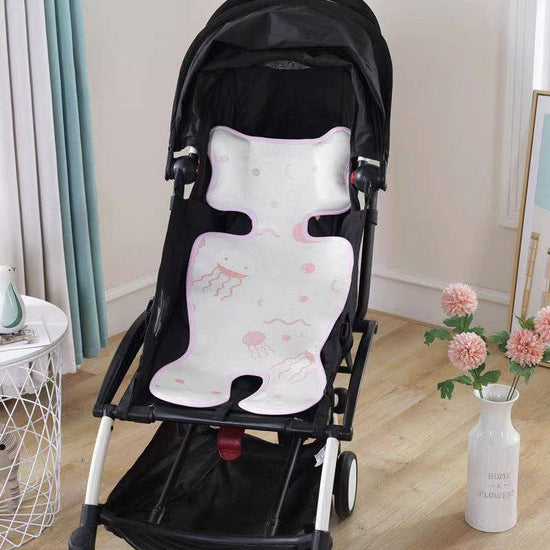 Summer Stroller Cooling Pad 3D Air Mesh Breathable Stroller Mat Mattress Latex Baby Car Seat Cover Cushion $98.73 Dana Fashion Color: Coarse ice silk jacquard pink Size: 33x72cm Baby & Mother Overview: It has the advantages of ventilation, water absorptio