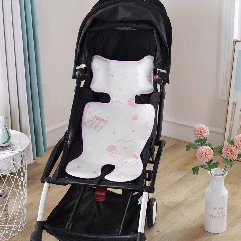 Summer Stroller Cooling Pad 3D Air Mesh Breathable Stroller Mat Mattress Latex Baby Car Seat Cover Cushion $98.73 Dana Fashion Color: Coarse ice silk jacquard pink Size: 33x72cm Baby & Mother Overview: It has the advantages of ventilation, water absorptio