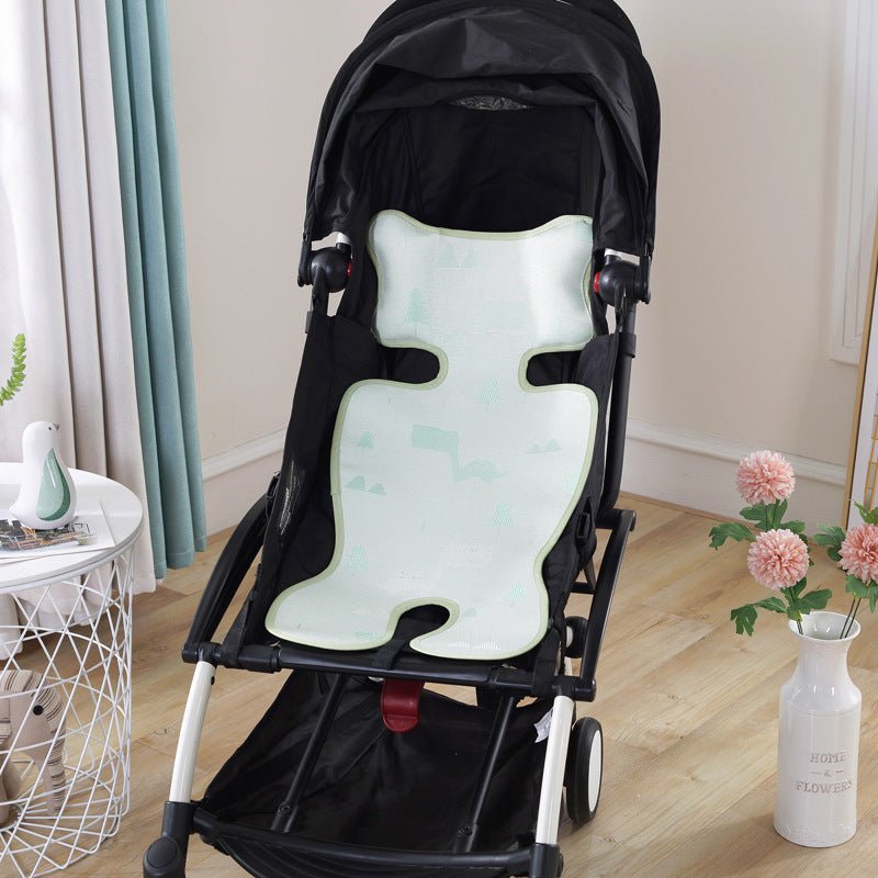 Summer Stroller Cooling Pad 3D Air Mesh Breathable Stroller Mat Mattress Latex Baby Car Seat Cover Cushion $98.73 Dana Fashion Color: Thick ice silk jacquard green Size: 33x72cm Baby & Mother Overview: It has the advantages of ventilation, water absorptio