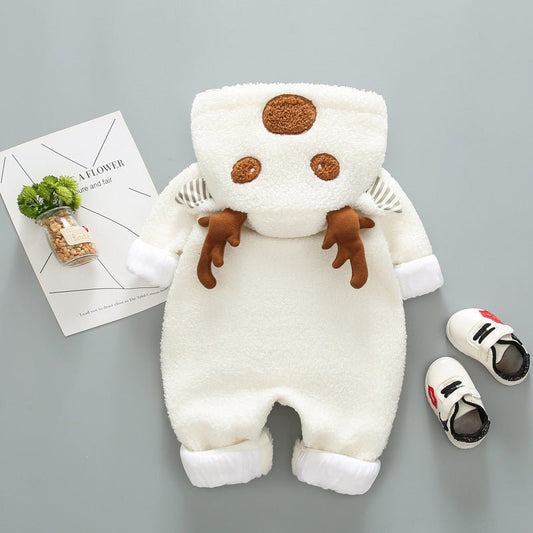 Super cute baby outing in trendy romper $29.77 Dana Fashion Color: Khaki Size: 66cm Baby Clothing Sleeve length: long sleeve Thickness: General Main fabric composition: cotton Main fabric ingredient content: 55 (%) Closed style: Lace-up strap 1. Asian siz