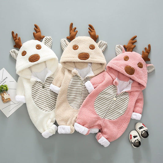 Super cute baby outing in trendy romper $29.77 Dana Fashion Color: Khaki Size: 66cm Baby Clothing Sleeve length: long sleeve Thickness: General Main fabric composition: cotton Main fabric ingredient content: 55 (%) Closed style: Lace-up strap 1. Asian siz