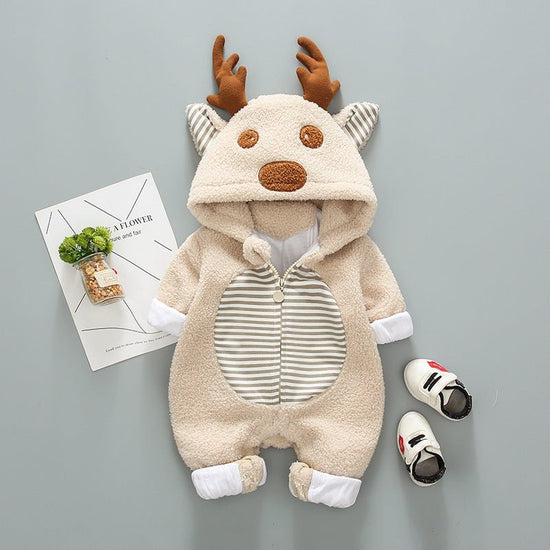 Super cute baby outing in trendy romper $29.77 Dana Fashion Color: Khaki Size: 66cm Baby Clothing Sleeve length: long sleeve Thickness: General Main fabric composition: cotton Main fabric ingredient content: 55 (%) Closed style: Lace-up strap 1. Asian siz