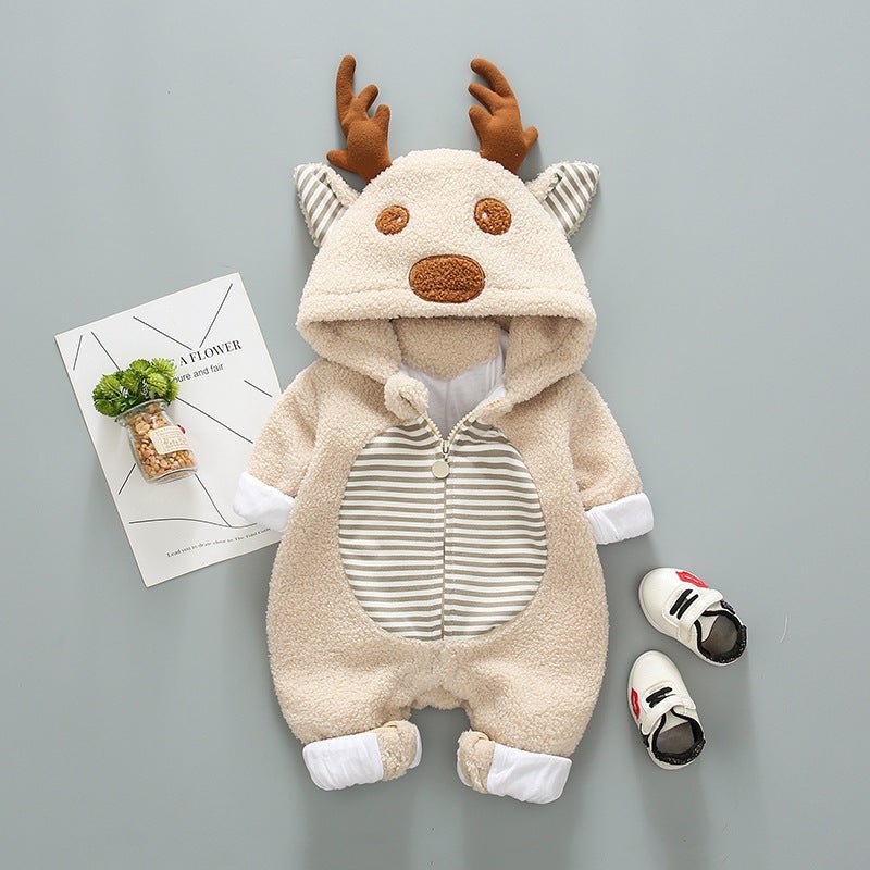Super cute baby outing in trendy romper $29.77 Dana Fashion Color: Khaki Size: 66cm Baby Clothing Sleeve length: long sleeve Thickness: General Main fabric composition: cotton Main fabric ingredient content: 55 (%) Closed style: Lace-up strap 1. Asian siz
