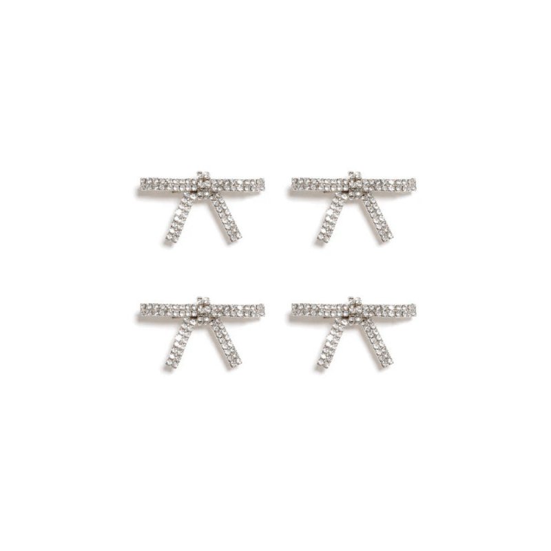 Super Fairy Bow Women's Rhinestone Barrettes $13.13 Dana Fashion Color: Silver Women's Accessories Product information: Treatment Process: Electroplating Color: gold, silver Applicable population: Female Material: Rhinestone Popular elements: Bow Packing