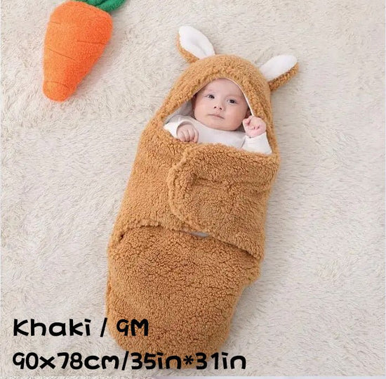 Super Soft Baby Sleeping Bag Fluffy Fleece Newborn Blanket Swaddle Blankets, Unisex Baby Wrap For Newborn Baby Boys Girls With Head-Protecting & Head-Supporting Function, Wearable Swaddle Sleep Sack $72.80 Dana Fashion Color: Khaki Size: 9M Baby Clothing