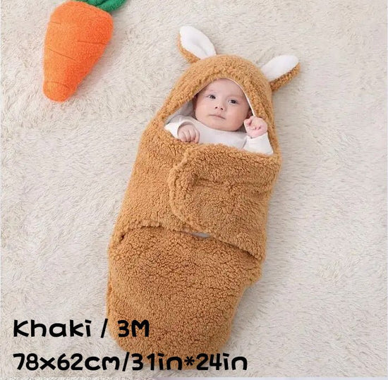 Super Soft Baby Sleeping Bag Fluffy Fleece Newborn Blanket Swaddle Blankets, Unisex Baby Wrap For Newborn Baby Boys Girls With Head-Protecting & Head-Supporting Function, Wearable Swaddle Sleep Sack $57.20 Dana Fashion Color: Khaki Size: 3M Baby Clothing