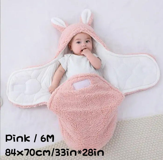 Super Soft Baby Sleeping Bag Fluffy Fleece Newborn Blanket Swaddle Blankets, Unisex Baby Wrap For Newborn Baby Boys Girls With Head-Protecting & Head-Supporting Function, Wearable Swaddle Sleep Sack $65.16 Dana Fashion Color: Pink Size: 6M Baby Clothing E