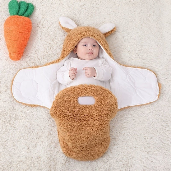 Super Soft Baby Sleeping Bag Fluffy Fleece Newborn Blanket Swaddle Blankets, Unisex Baby Wrap For Newborn Baby Boys Girls With Head-Protecting & Head-Supporting Function, Wearable Swaddle Sleep Sack $57.19 Dana Fashion Color: Blue Size: 3M Baby Clothing E