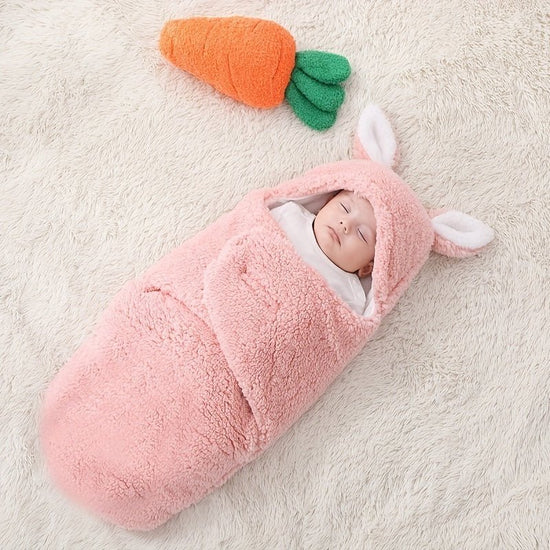 Super Soft Baby Sleeping Bag Fluffy Fleece Newborn Blanket Swaddle Blankets, Unisex Baby Wrap For Newborn Baby Boys Girls With Head-Protecting & Head-Supporting Function, Wearable Swaddle Sleep Sack $57.19 Dana Fashion Color: Blue Size: 3M Baby Clothing E