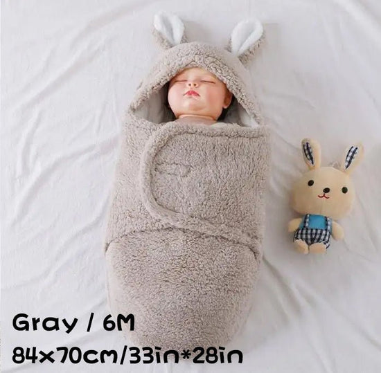 Super Soft Baby Sleeping Bag Fluffy Fleece Newborn Blanket Swaddle Blankets, Unisex Baby Wrap For Newborn Baby Boys Girls With Head-Protecting & Head-Supporting Function, Wearable Swaddle Sleep Sack $65.16 Dana Fashion Color: Gray Size: 6M Baby Clothing E
