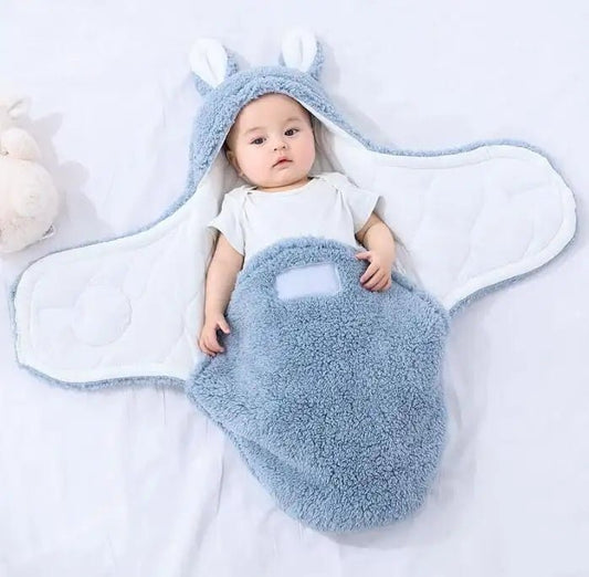 Super Soft Baby Sleeping Bag Fluffy Fleece Newborn Blanket Swaddle Blankets, Unisex Baby Wrap For Newborn Baby Boys Girls With Head-Protecting & Head-Supporting Function, Wearable Swaddle Sleep Sack $57.19 Dana Fashion Color: Blue Size: 3M Baby Clothing E