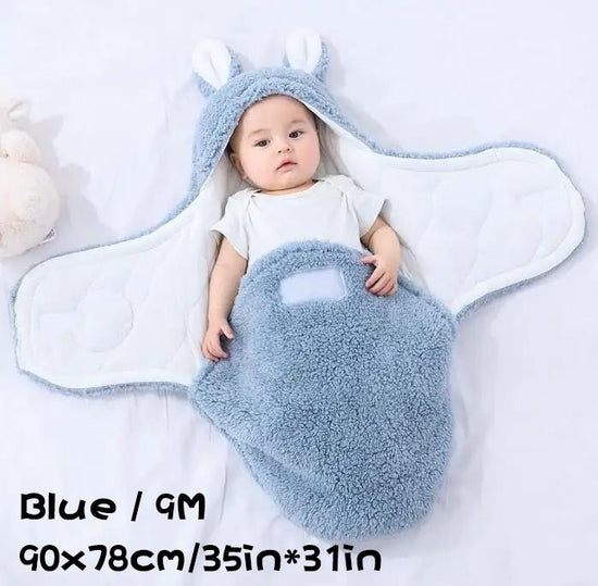 Super Soft Baby Sleeping Bag Fluffy Fleece Newborn Blanket Swaddle Blankets, Unisex Baby Wrap For Newborn Baby Boys Girls With Head-Protecting & Head-Supporting Function, Wearable Swaddle Sleep Sack $72.80 Dana Fashion Color: Blue Size: 9M Baby Clothing E