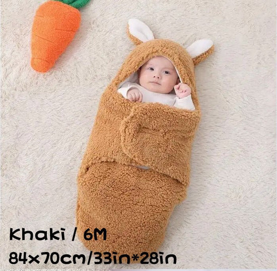Super Soft Baby Sleeping Bag Fluffy Fleece Newborn Blanket Swaddle Blankets, Unisex Baby Wrap For Newborn Baby Boys Girls With Head-Protecting & Head-Supporting Function, Wearable Swaddle Sleep Sack $65.16 Dana Fashion Color: Khaki Size: 6M Baby Clothing