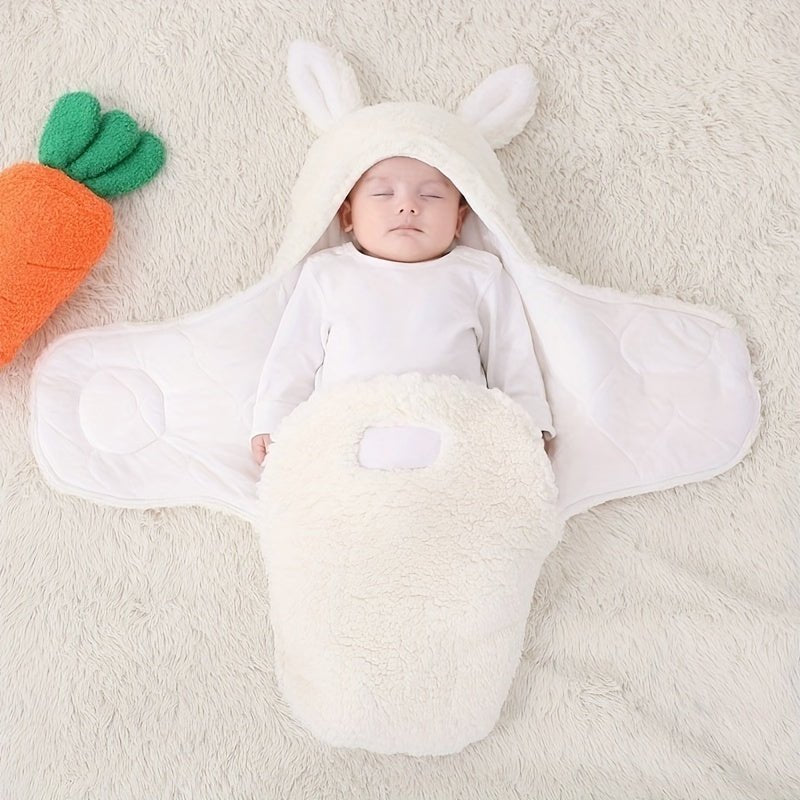 Super Soft Baby Sleeping Bag Fluffy Fleece Newborn Blanket Swaddle Blankets, Unisex Baby Wrap For Newborn Baby Boys Girls With Head-Protecting & Head-Supporting Function, Wearable Swaddle Sleep Sack $57.19 Dana Fashion Color: Blue Size: 3M Baby Clothing E