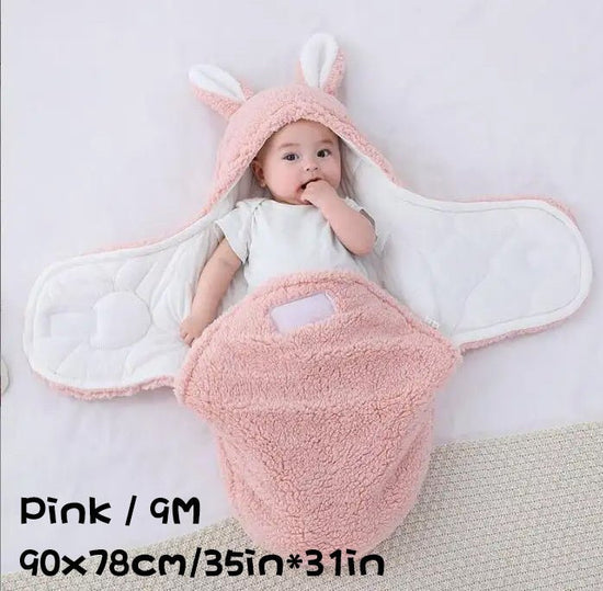 Super Soft Baby Sleeping Bag Fluffy Fleece Newborn Blanket Swaddle Blankets, Unisex Baby Wrap For Newborn Baby Boys Girls With Head-Protecting & Head-Supporting Function, Wearable Swaddle Sleep Sack $72.80 Dana Fashion Color: Pink Size: 9M Baby Clothing E