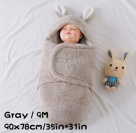 Super Soft Baby Sleeping Bag Fluffy Fleece Newborn Blanket Swaddle Blankets, Unisex Baby Wrap For Newborn Baby Boys Girls With Head-Protecting & Head-Supporting Function, Wearable Swaddle Sleep Sack $72.80 Dana Fashion Color: Gray Size: 9M Baby Clothing E