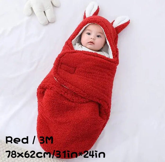 Super Soft Baby Sleeping Bag Fluffy Fleece Newborn Blanket Swaddle Blankets, Unisex Baby Wrap For Newborn Baby Boys Girls With Head-Protecting & Head-Supporting Function, Wearable Swaddle Sleep Sack $57.20 Dana Fashion Color: Red Size: 3M Baby Clothing EA