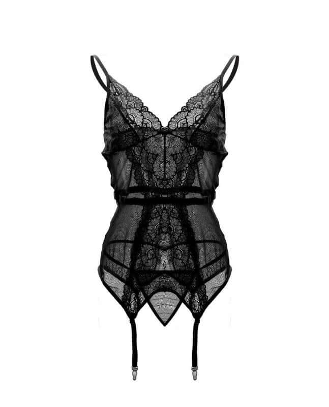 Suspender Underwear Lace Perspective Temptation Underwear With Garter Buckle $35.00 Dana Fashion Color: Black Size: L Women's clothing Specification: Fabric name: Lace Main fabric composition: Polyester fiber (polyester) The content of the main fabric ing